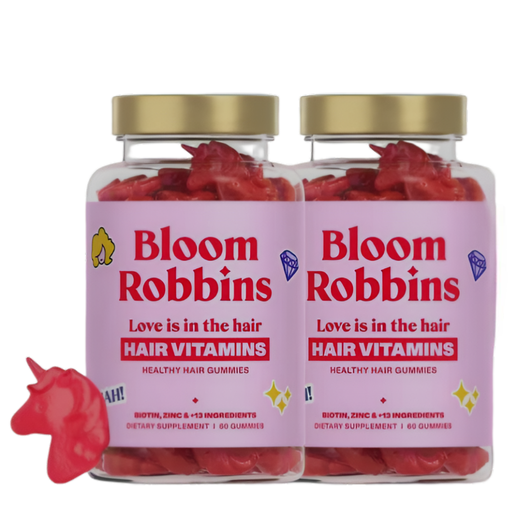 Bloom Robbins Hair Gummies for Faster Hair Growth Vitamins (2packs)