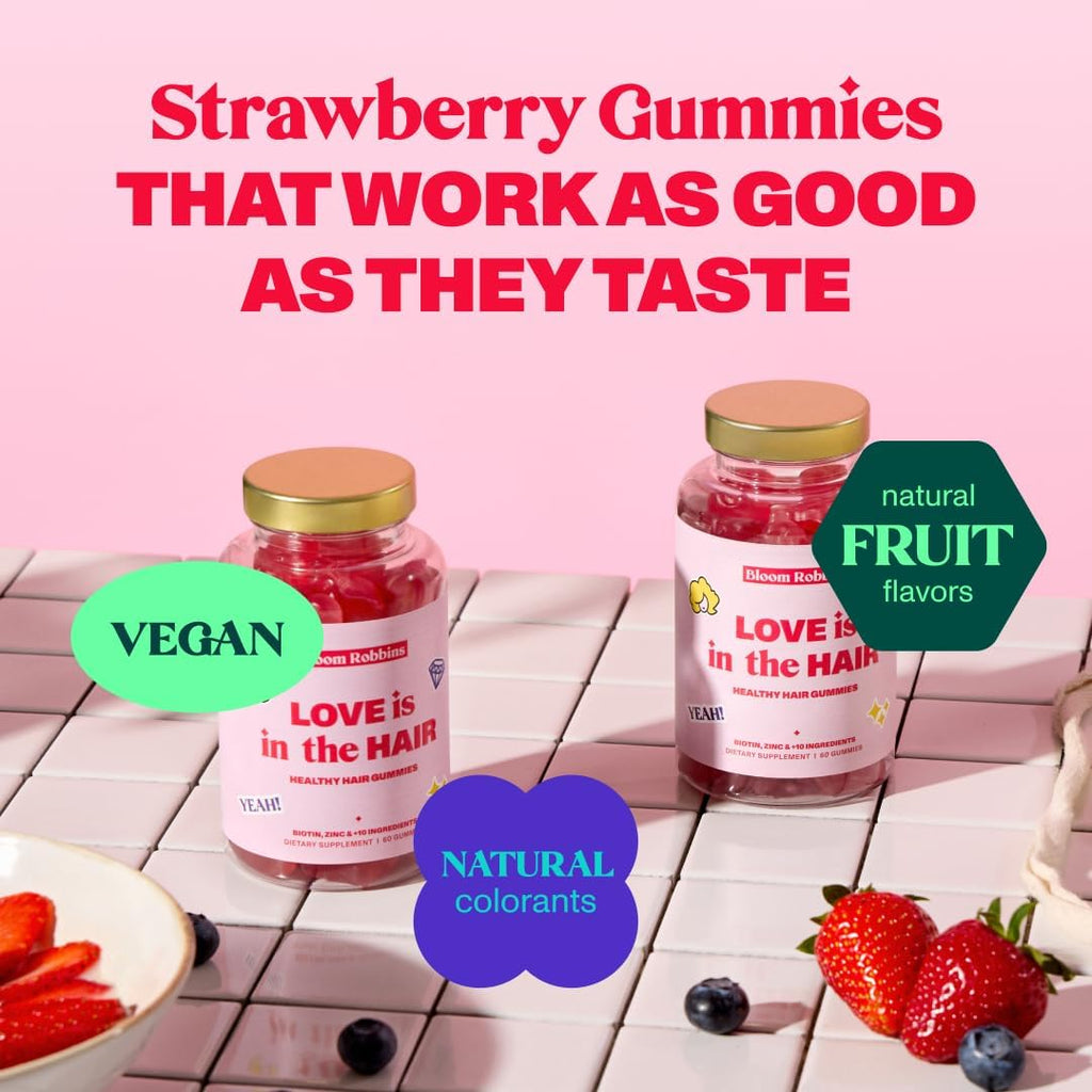 Hair Gummies for Faster Hair Growth Vitamins for Women & 5000 MCG Non-Gmo Vegan Biotin Gummies - Hair Skin and Nails Gummie - Hair Growth & Hair Skin and Nails Vitamins (2Pack)
