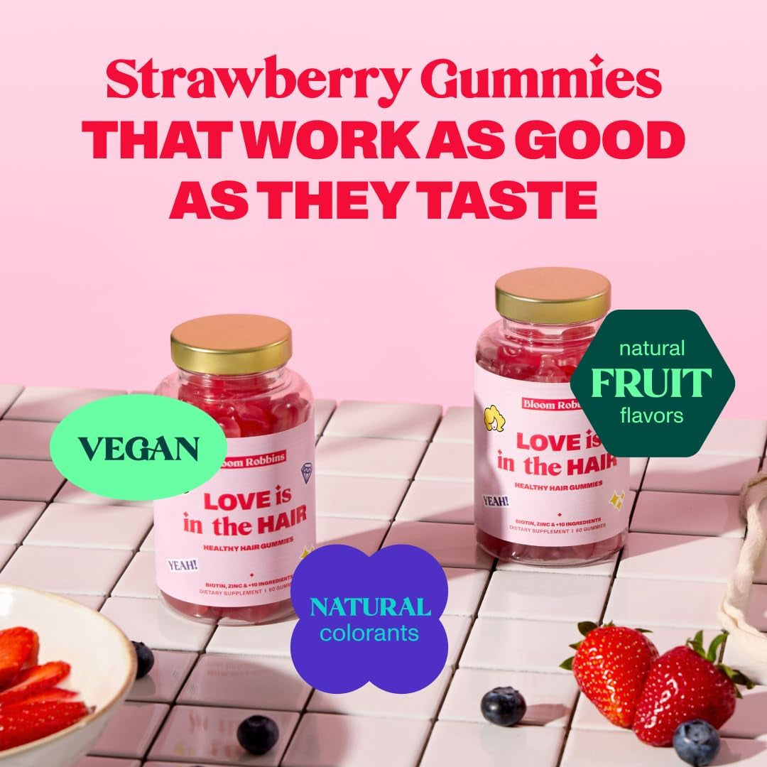 Hair Gummies for Faster Hair Growth Vitamins for Women & 5000 MCG Non-Gmo Vegan Biotin Gummies - Hair Skin and Nails Gummie - Hair Growth & Hair Skin and Nails Vitamins (2Pack)