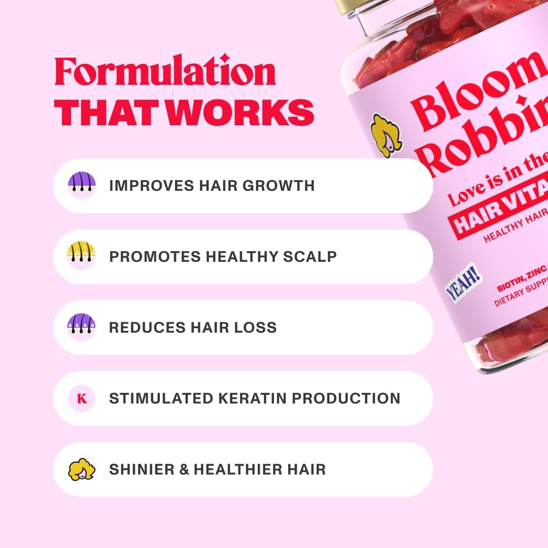 Hair Gummies for Faster Hair Growth Vitamins for Women & 5000 MCG Non-Gmo Vegan Biotin Gummies - Hair Skin and Nails Gummie - Hair Growth & Hair Skin and Nails Vitamins (2Pack)