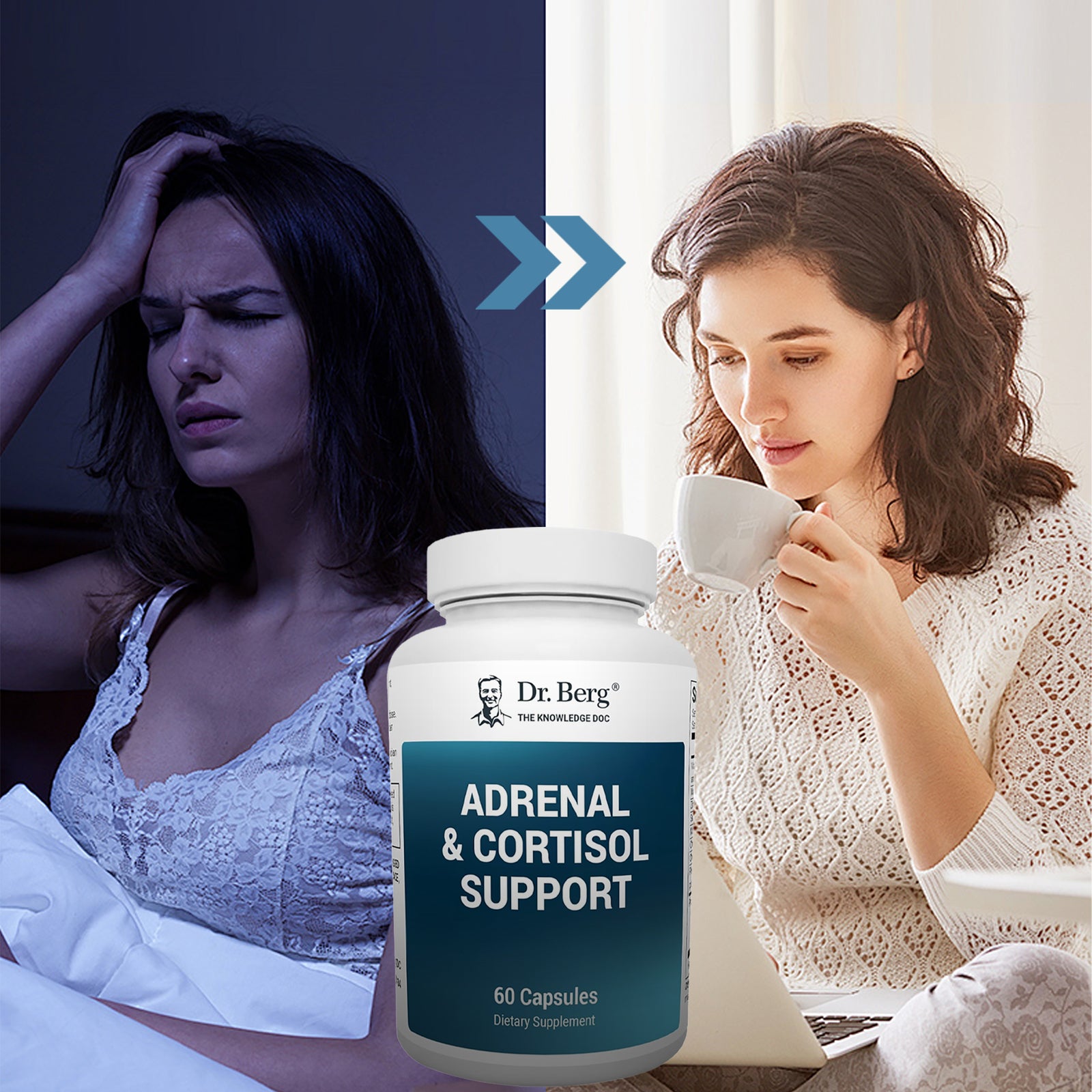 Dr. Berg Adrenal & Cortisol Support - Improve Mood, Stress Relief - Ashwagandh