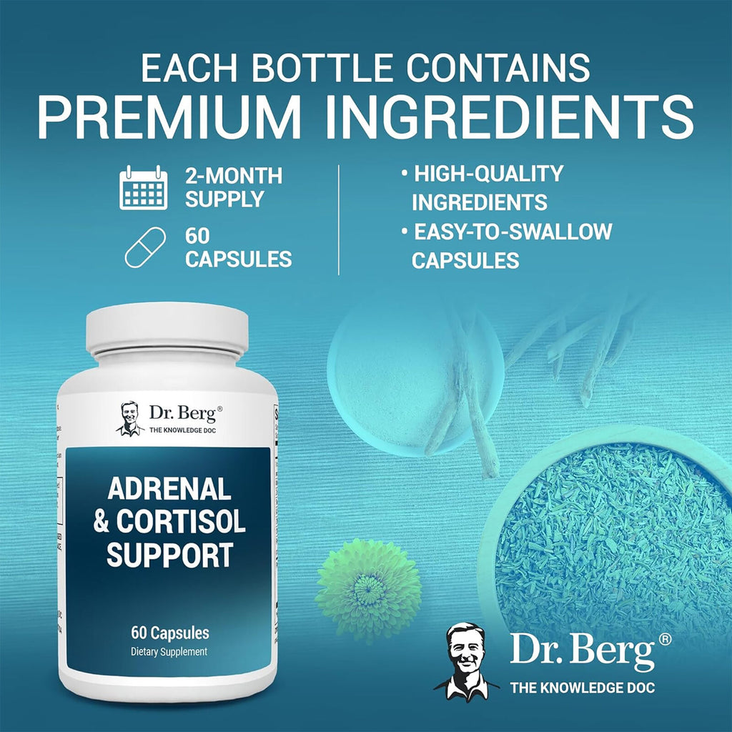 Dr. Berg Adrenal & Cortisol Support - Improve Mood, Stress Relief - Ashwagandh
