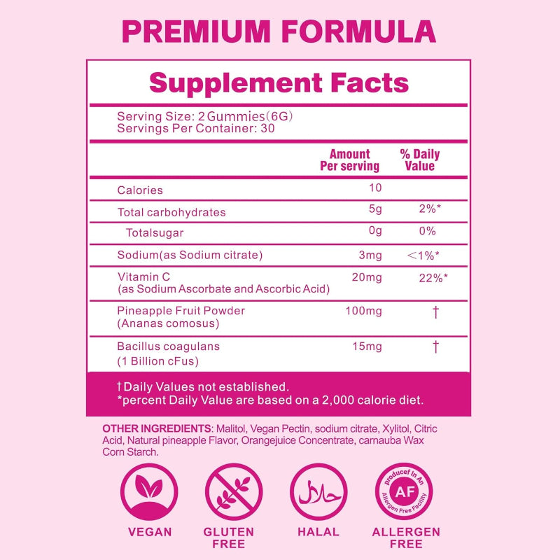 Premium Feminine Balance Gummies for Women’S - Hawaiian Pineapple Gummies for Women PH Balance Support - Delicious PH Balance for Women’S with Immune Support - Vegetarian Friendly - 60 Count