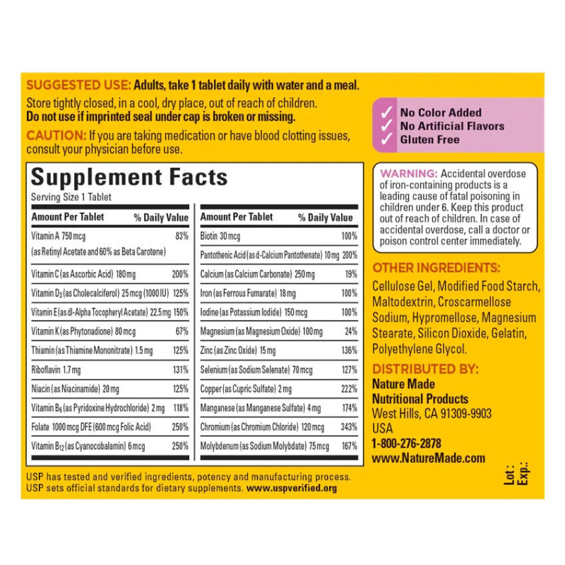 Nature Made Multi Vitamin for Her Dietary Supplement - 120 Tablets