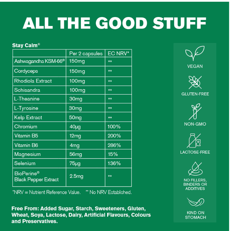 DR.VEGAN® Stay Calm Supplement – Anxiety & Mood Relief